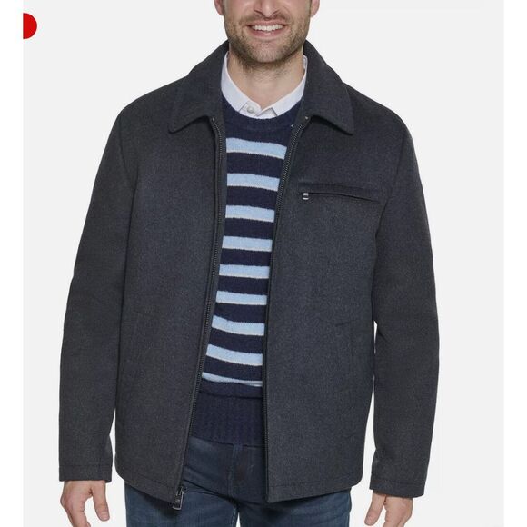 Calvin Klein NWT Wool Hipster Jacket - Charcoal Med - Picture 1 of 4